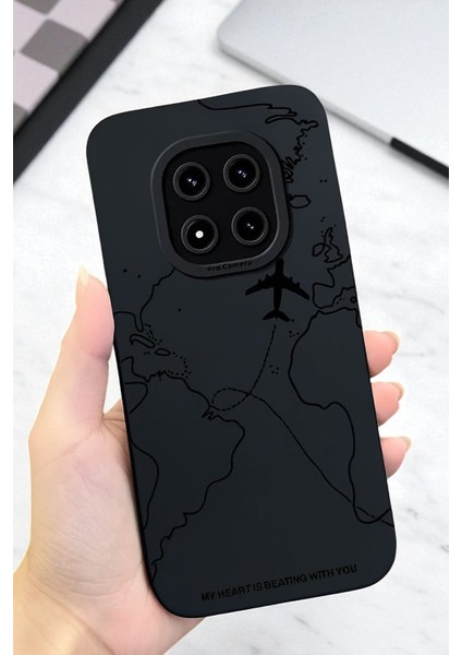 Xiaomi Note 14 Pro 4g Uyumlu – Harita Desenli, Yumuşak Silikon Kılıf, Darbeye Karşı Dayanıklı Kapak