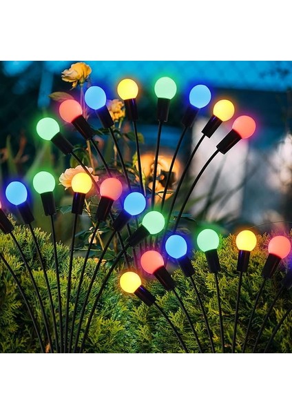 Dış Mekan Için Solar Lamba, 2 Adet, Güneş Enerjisiyle Çalışan Ateş Böceği Işığı, 16 Mini Küreli, Su Geçirmez, Çim, Avlu, Teras, Bahçe, Süs Eşyaları Için Solar Lamba, Hediyeler,