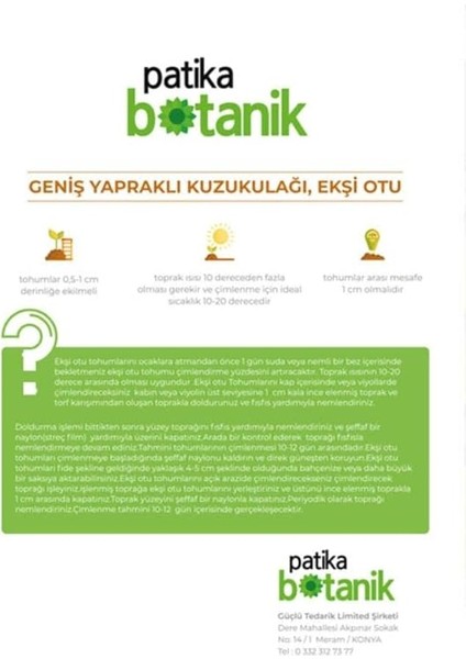 Adet Kuzu Kulağı/ekşiotu Tohumu fiyatları