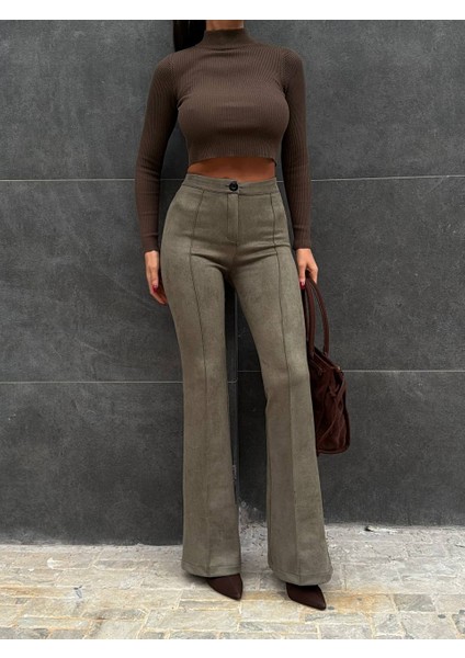 Full Likralı Süet Ispanyol Paça Pantolon fiyatları