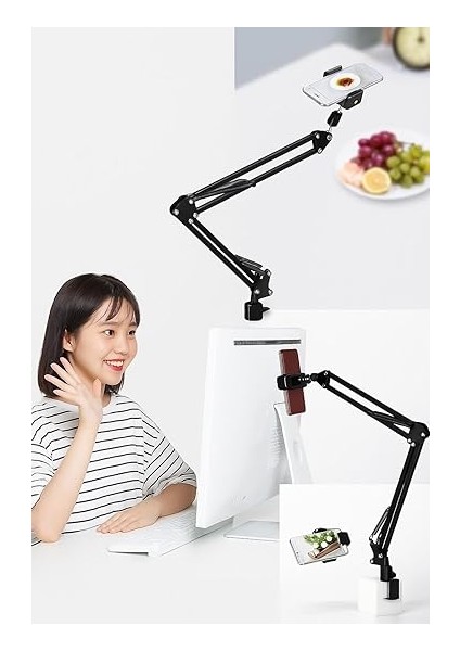 Tripodu 360 Derece Ayarlanabilir Masaüstü Süspansiyonlu Üst Çekim Youtuber Yayıncı Standı Bluetooth Kumandalı fiyatları