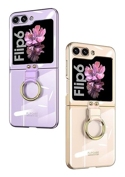 Z Flip 6 Kılıf Zore Yüzüklü Kıpta Kapak-Mavi modelleri