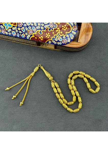 Çeşni-Bülbül Işlemeli Gümüş Tespih