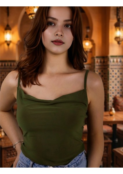 Kadın Degaje Yaka Sandy Bluz - Terletmeyen Esnek Ithal Kumaş