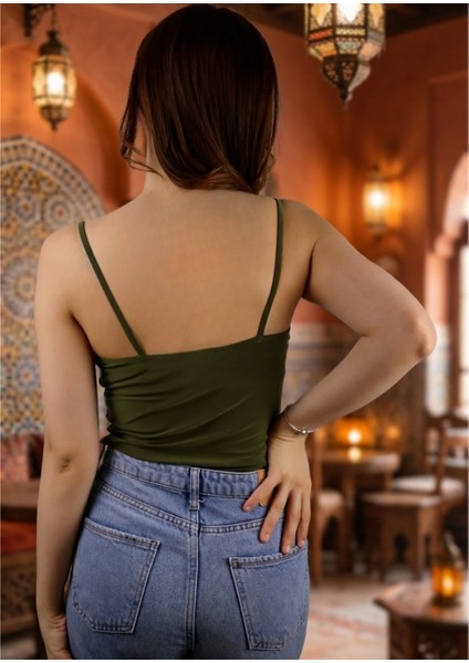 Kadın Degaje Yaka Sandy Bluz - Terletmeyen Esnek Ithal Kumaş