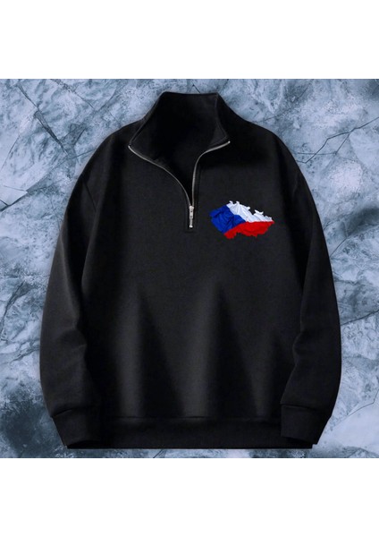 Bayrak Özel Grafik Baskılı Sweatshirt