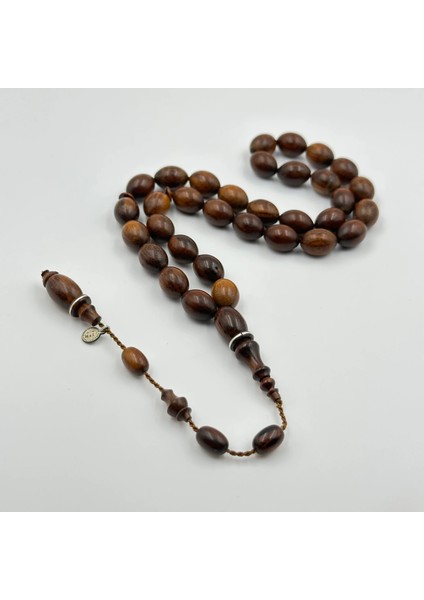 Şükrü Baba Usta Işçilikli Gümüş Halka Detaylı Yalan Ağacı Tespih