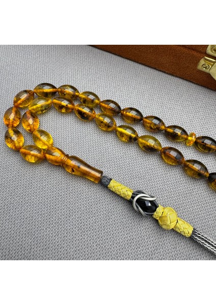 1000 Ayar Kazazlı Süzme Fosilli Dominik Damla Kehribar Tespih indirimleri