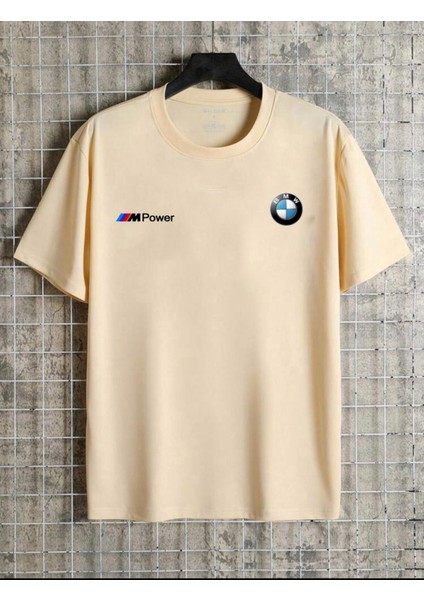 Yeni Sezon Bmw I Am Power Baskılı Pamuklu Oversize Tshirt