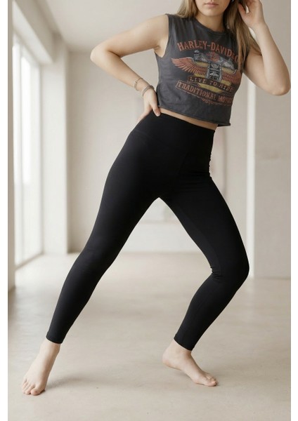 Yüksek Bel Toparlayıcı Spor Tayt - Iç Göstermez Yumuşak Dokulu & Kaymaz Bel Premium Tayt