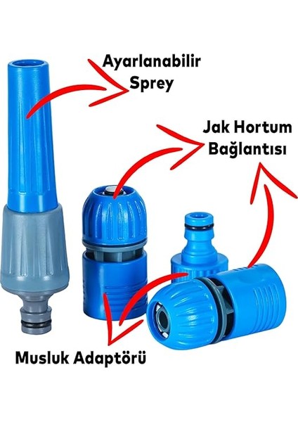 Hortum Seti Garden Kit Bahçe Çeşme Su Hortumu Iç Çap 1/2 Sulama Araç Yıkama 20 Metre fırsatları