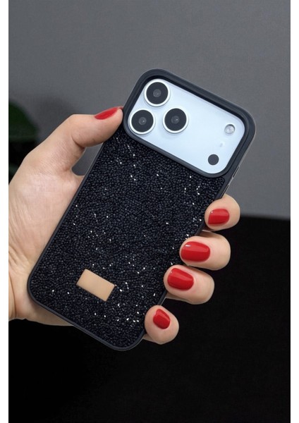 Apple iPhone 17 Pro Max Uyumlu – Siyah Taşlı Işıltılı Silikon Kılıf Darbeye Karşı Dayanıklı Kapak indirimleri
