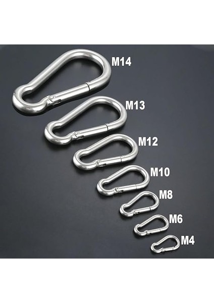 Karabina 12 mm Yaylı Kanca Paslanmaz Çelik Kilit Olta Dağcılık Kamp Malzemeleri Salıncak Anahtar Askı Kilidi 5 Adet indirimleri