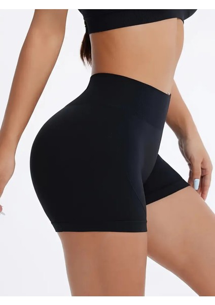Kadınlar Için Yüksek Bel Kısa Mini Yoga Şort Dalgıç Kumaş