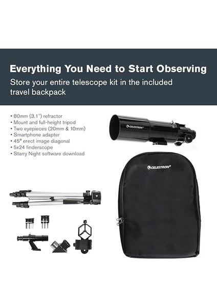 22030 Travel Scope 80 Portable Teleskop ve Smartphone Adaptör modelleri
