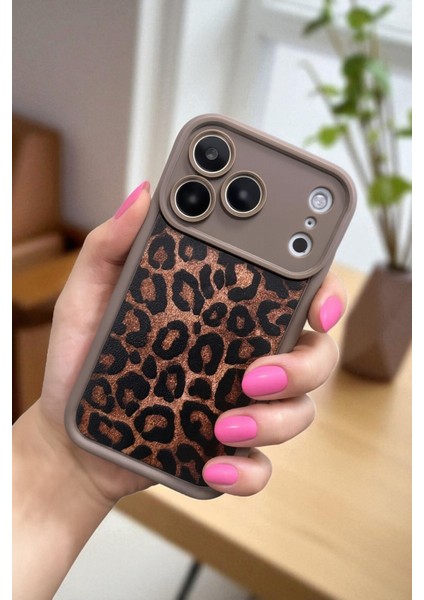 Apple iPhone 17 Pro Uyumlu – Leopar Desenli Yumuşak Silikon Kılıf, Darbeye Karşı Dayanıklı Kapak