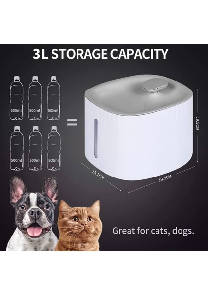 EZ-1002 Otomatik Su Sebili Fıskiyesi – Kedi Köpek ve Kuşlar Için Temiz ve Sürekli Su Kaynağı 3 Litre indirimleri