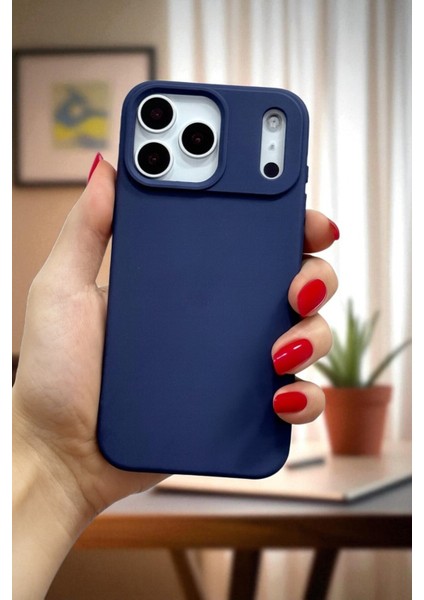 Apple iPhone 17 Pro Max Uyumlu Lacivert Lansman Silikon Kılıf Darbe Emici Yumuşak Koruyucu Kapak fırsatları