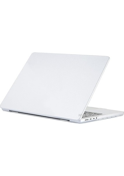 Macbook Air M1 Kılıf 13 Inç Karbon Fiber (Touchıd'li M1 Air) A2337 A2179 A1932 ile Uyumlu Şeffaf