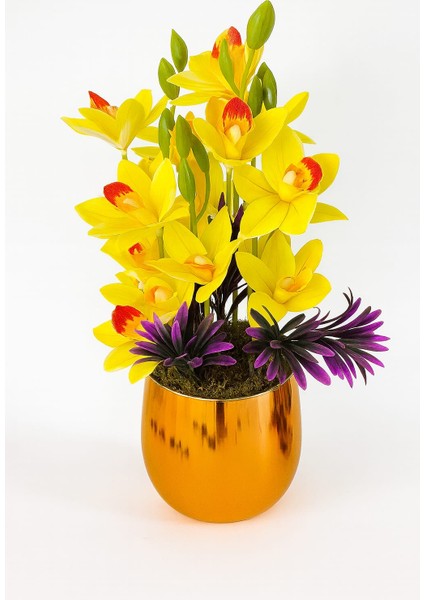 Sarı Orkide & Mor Lotus Premium Arajman