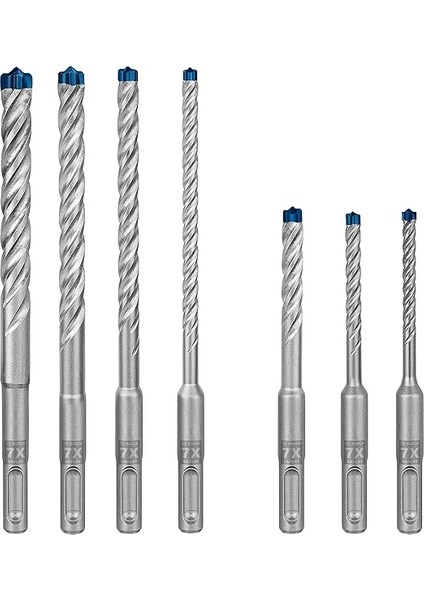 Professional 7 Parça Expert Sds Plus-7x Kırıcı Delici Delme Uçları (Yumuşak Taş, Sert Taş, Beton, Donatılı Beton, Beton Bina Bloku, Ø 5-12 Mm, Aksesuar Kırıcı Delici)