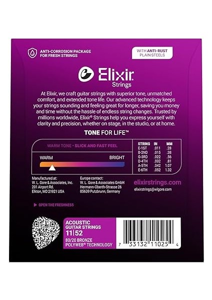 011-052 Polyweb Coating 80/20 Bronz Akustik Gitar Teli fiyatları