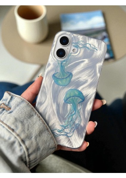 iPhone 17 Uyumlu Deniz Anası Desenli Tüylü Hologramlı Silikon Kılıf modelleri