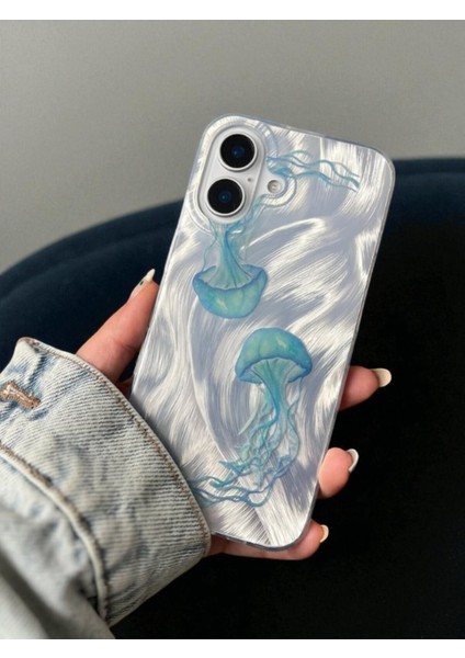 iPhone 17 Uyumlu Deniz Anası Desenli Tüylü Hologramlı Silikon Kılıf indirimleri