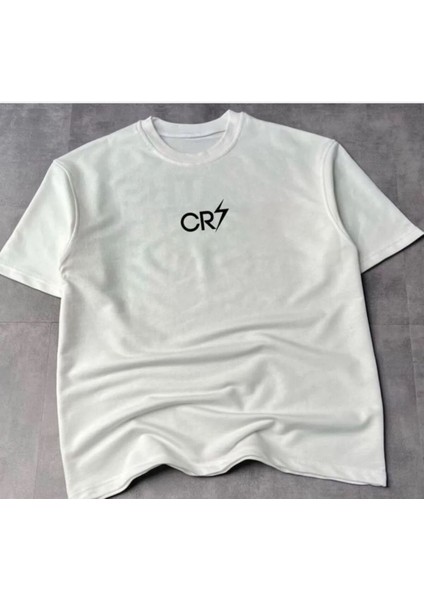 Unisex Yeni Sezon Cr7 Baskılı Pamuklu Oversize Tshirt