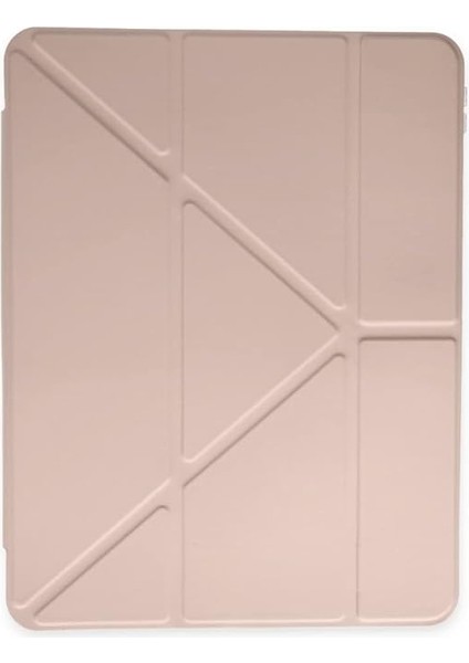 10.2" Uyumlu Tablet Kılıfı 7. 8. 9. Nesil Kalem Tutuculu Origami Uyku Modlu (Kum Pembe) modelleri