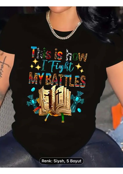 My Battles Özel Grafik Baskılı Siyah Beyaz Oversize Unisex Tişört