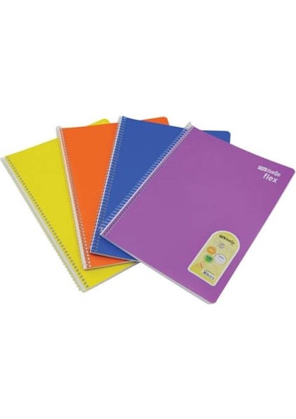 Flex Pastel Pp Kpk Spiralli A4 100YP Çizgili Defter