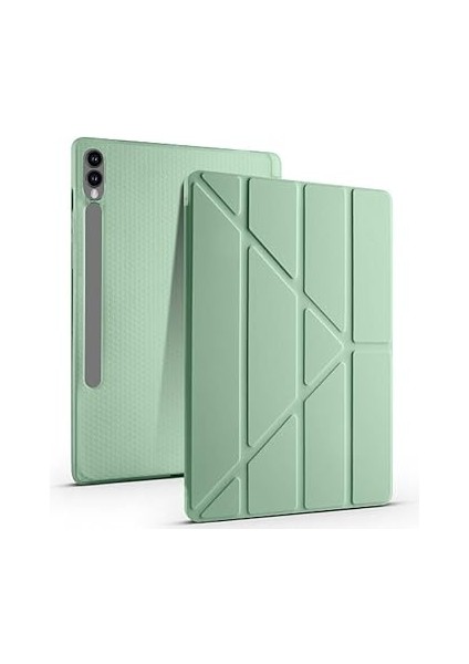 Samsung Galaxy Tab S10 Plus ile Uyumlu Kılıf Tri Folding Silikon Kalem Bölmeli Katlanabilir Standlı Pu Deri Yumuşak Kapak, Tablet Kılıfı [kalem Alanı, Akıllı Kapak, Uyku Modlu] - Açık Yeşil fiyatları