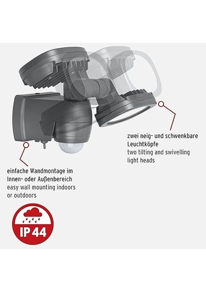 Pilli LED Spot Lamba Lufos / Kablosuz LED Dış Mekan Spotu Pilli ve Hareket Sensörlü, 8 Adet LED Lamba, 2 x 240 Lümen, Dış Mekan Için fırsatları