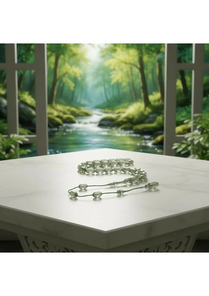 Su Rengi Şeffaf Delik Yollu Alman Sıkma Tespih (Renk Değiştirir Özel Sanat Eseri modelleri