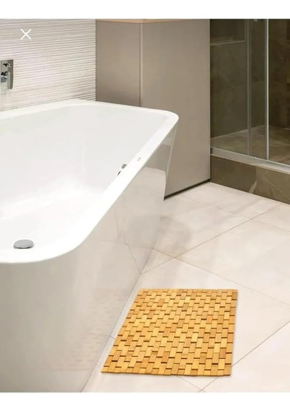 Bambu Banyo Paspası - Kaymaz Taban - Duş Paspası 40 x 60 cm fiyatları