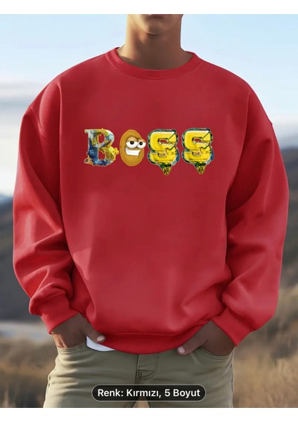 Akan Grafik Desenli Sarı Renkli Yuvarlak Yaka Sweatshirt