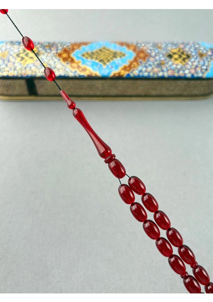 Usta Imzalı Kırmızı Eski Blok Zar Kehribar Tespih | Klasik Sülün Imame fiyatları