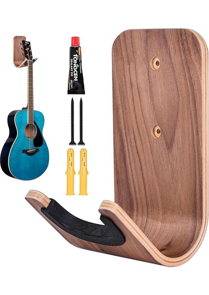 Gitar Duvar Askısı,gitar Için Ahşap Raf | Ukulele, Banjo, Akustik Elektro Gitar, Bas Için Sertağaç Gitar Duvar Montaj Askısı
