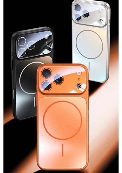 iPhone 17 Pro Max Uyumlu Mat Cam Arka Kapak Manyetik Kablosuz Şarj Destekli Premium Telefon Kılıfı