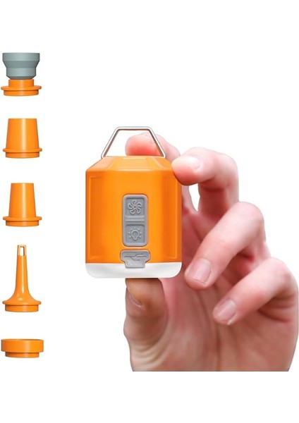 Gıga Pompa 4 Mini Hava Pompası 4.2kpa Kamp Fenerli Taşınabilir Hava Pompası, Şarj Edilebilir Hava Pompası, Hava Yatağı Yatağı, Havuz Şamandırası, Yüzme Halkaları, Vakum Torbaları Için Seyahat