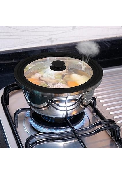 Evrensel Kapak, Tava Kapağı, 24/26/28 cm Tencere ve Tavalar Için Cam Kapak, Çok Yönlü Pişirme Için Tencere Kapağı indirimleri