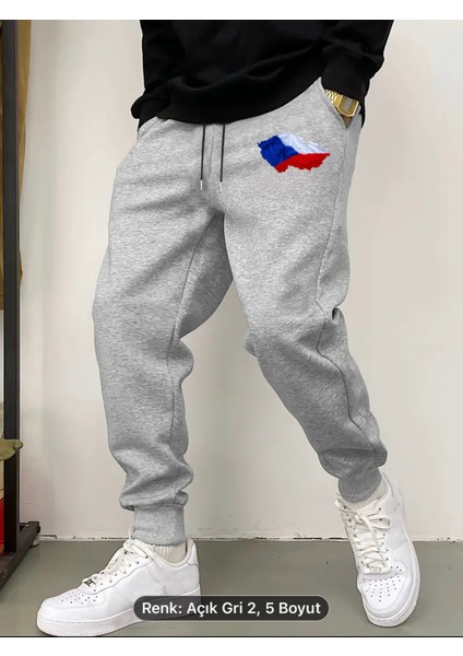 Çek Cumhuriyeti Bayrak Özel Grafik Baskılı Eşofman Altı