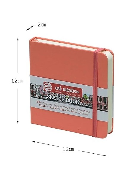 Talens Art Creation Eskiz Defteri, 80 Yaprak, 12 x 12 Cm, Mercan Kırmızısı modelleri