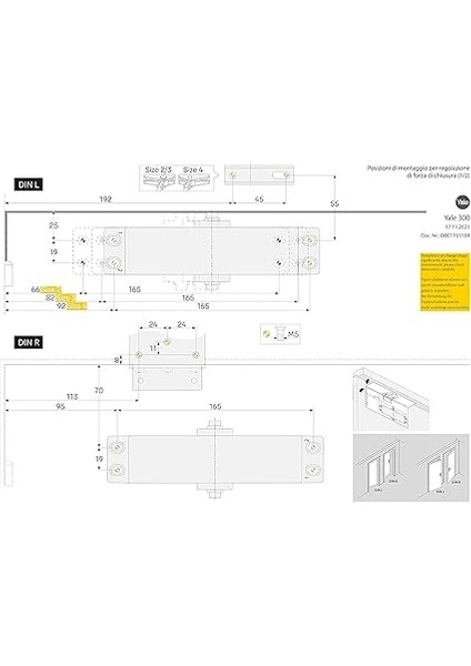 Kapı Hidroliği 300 Serisi Dar Tip Montaj Ayarlı (2-4) (40-80 Kg) Kapı Yayı, Siyah modelleri