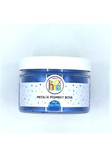 Epoksi Reçine Metalik Pigment Sedefli Toz Boya Koyu Mavi Renk 50 gr