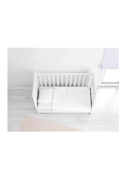70X130 Lastikli Ranforce Bebek Çarşaf Takımı - Beyaz