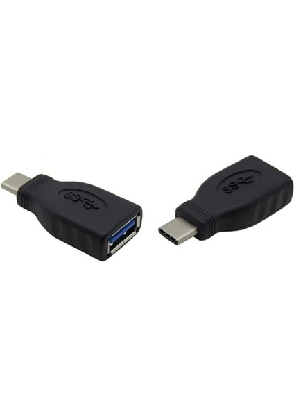 Type-C Hub To USB 3.0 Otg USB Dönüştürücü Plastik Siyah
