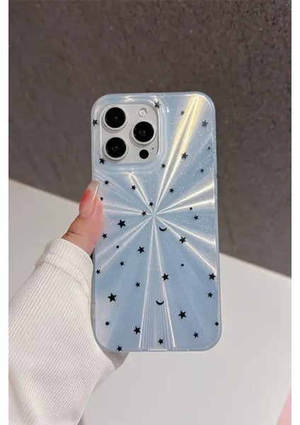 Apple iPhone 14 Pro Max Uyumlu Mavi Yıldız Patlaması Desenli Parlak Silikon Kılıf modelleri