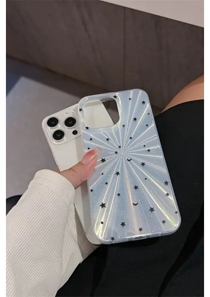 Apple iPhone 14 Pro Max Uyumlu Mavi Yıldız Patlaması Desenli Parlak Silikon Kılıf fırsatları
